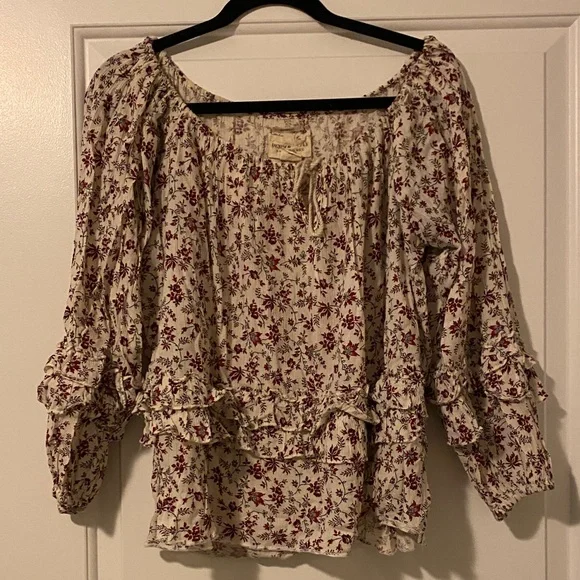 Ralph Lauren Cream and Red Floral Blouse - Picture 1 of 5